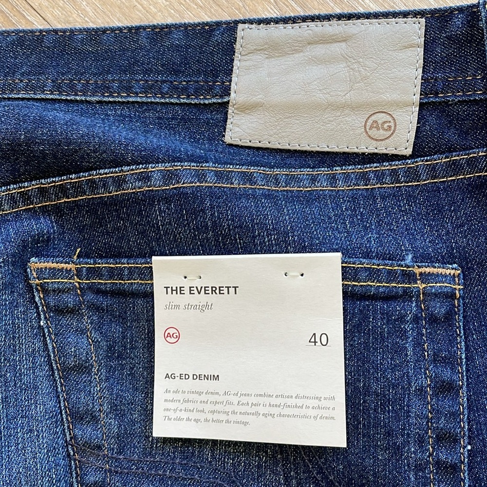 Ag Adriano Goldschmied Everett Slim Straight Jeans size 40X34.5 - Picture 8 of 9